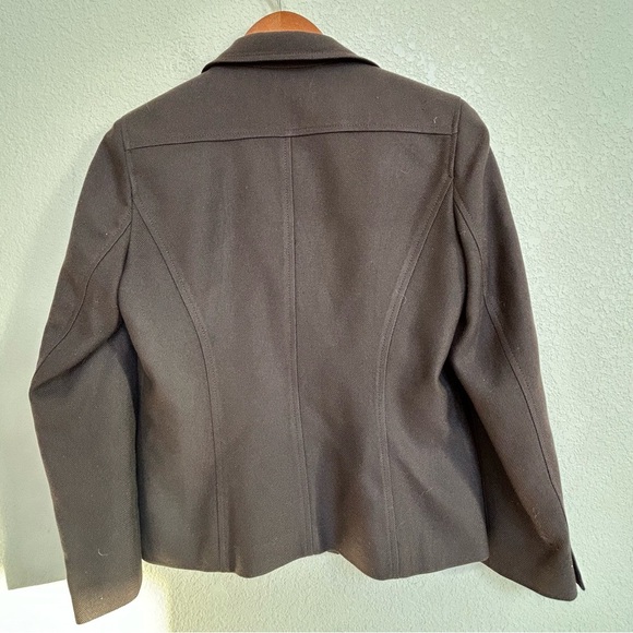 Talbots Petites Silk-Wool Blend Brown Button Front Blazer Jacket Women’s 8P - Picture 2 of 5